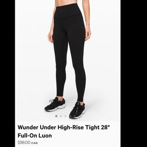 Brand New Lululemon Wunder Under Leggings